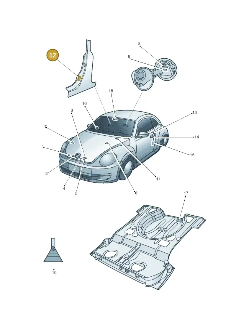 3B0010228G — Volkswagen New Beetle Cabrio.     06> (2005-) diagram 715010000, position 12