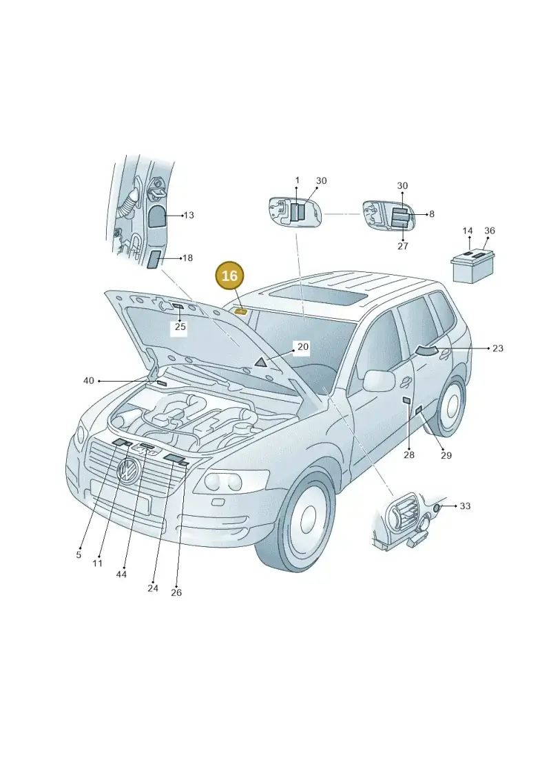 3B0010228H — Volkswagen Touareg (2005-2006) diagram 274010000, position 16