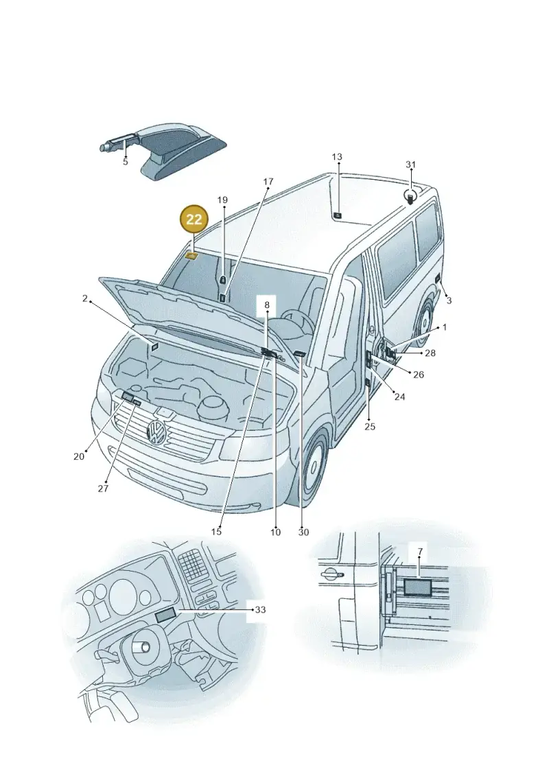 3B0010228K — Volkswagen Transp. caravelle (2009-2011) diagram 410010000, position 22