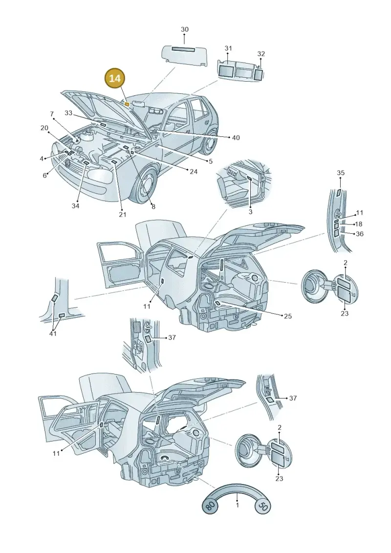 3B0010228L — Volkswagen POLO (2005-) diagram 203010000, position 14