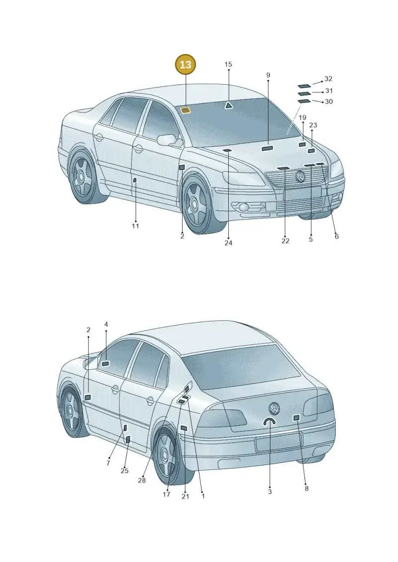 3B0010228M — Volkswagen Phaeton 4motion (2010-2016) diagram 258010000, position 13