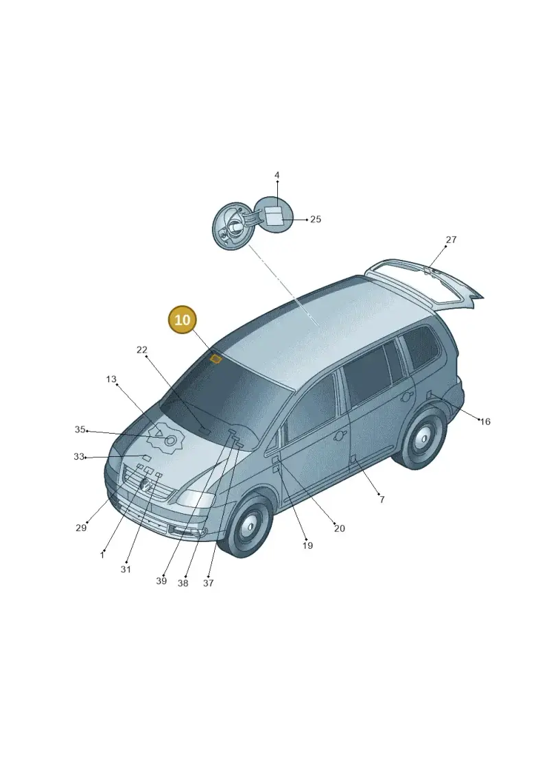 3B0010228N — Volkswagen TOURAN (2005-2006) diagram 409010000, position 10