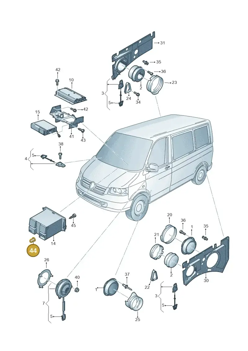 3B0035343 — Volkswagen Transp. caravelle (2009-2011) diagram 410035350, position 44