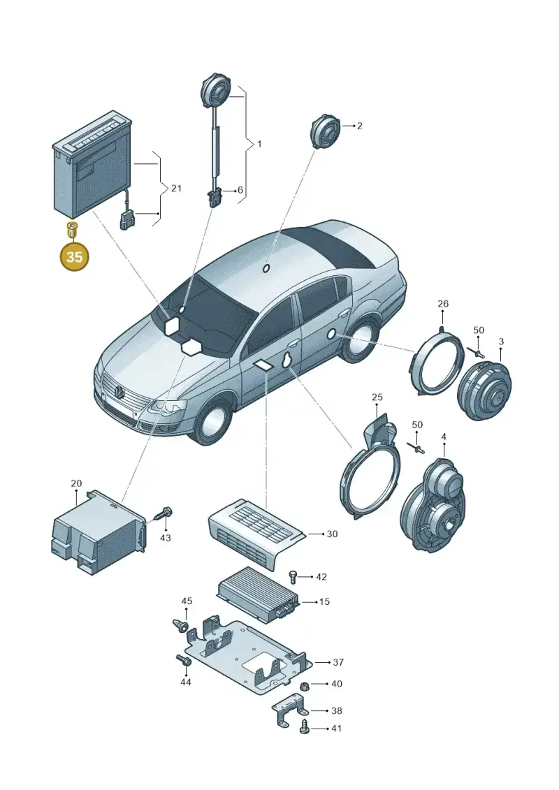 3B0035343 — Volkswagen Passat saloon (2010-2015) diagram 460035350, position 35