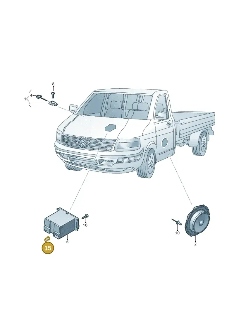 3B0035343 — Volkswagen Transp. dropside (2009-2011) diagram 680035350, position 15