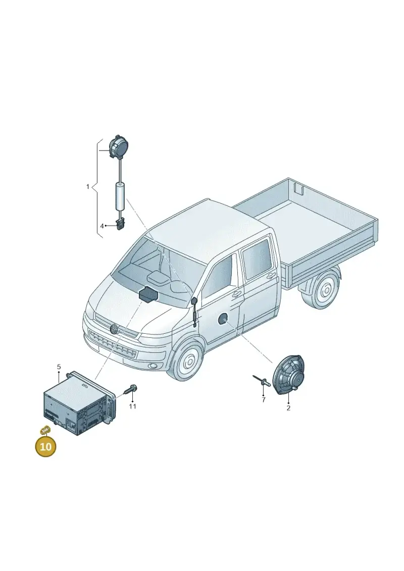 3B0035343 — Volkswagen Single-cab transp. (2015-2019) diagram 862035350, position 10