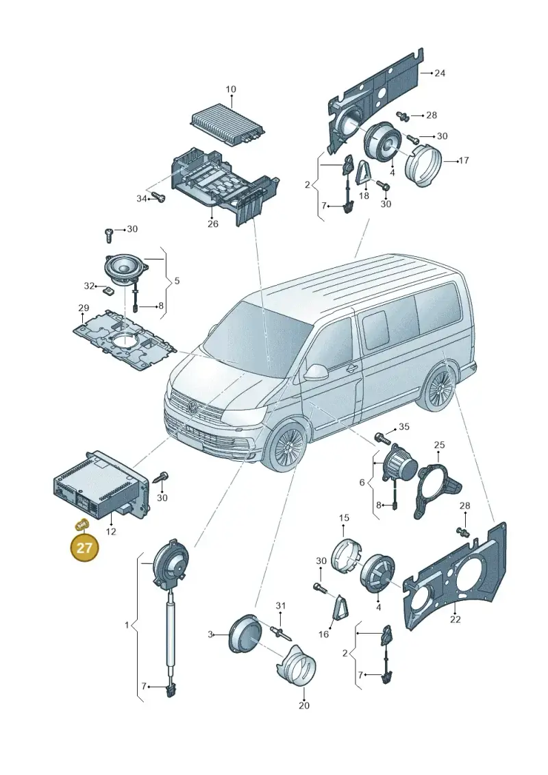 3B0035343 — Volkswagen Caravelle (2015-2019) diagram 861035350, position 27