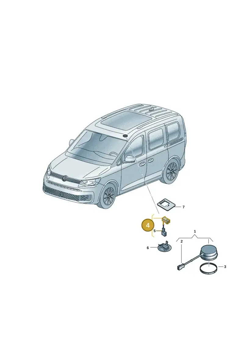3B0035711B — Volkswagen Caddy Maxi Kombi (2020-2024) diagram 2ka035082, position 4