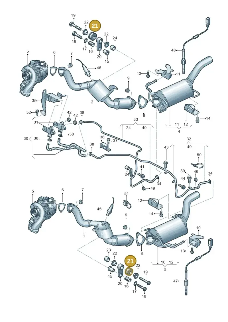 3B0253149 — Audi Q7 qu. 3.0 TDI (2009-2015) diagram 493253750, position 21