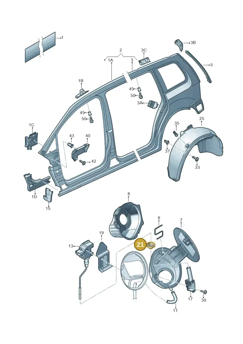 3B0810911A — Volkswagen Touran 2.0 (2010-2015) diagram 694809200, position 21