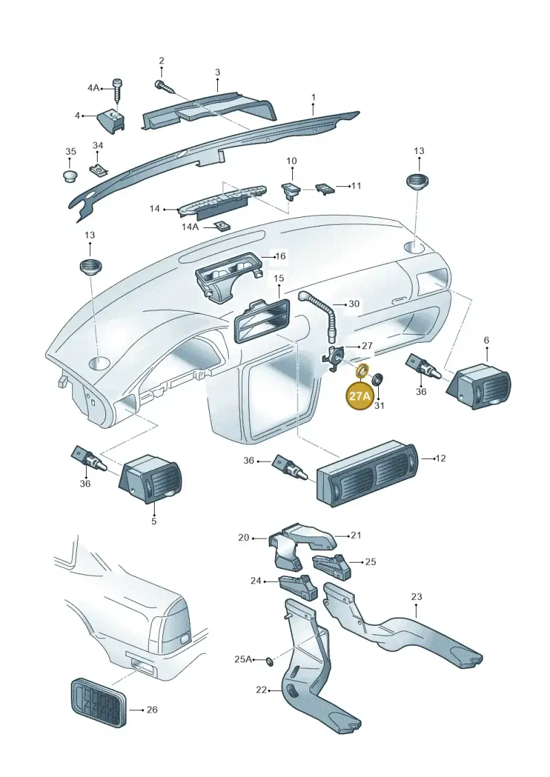 3B0820702 — Volkswagen PASSAT                 00> (2000-) diagram 195819300, position 27A