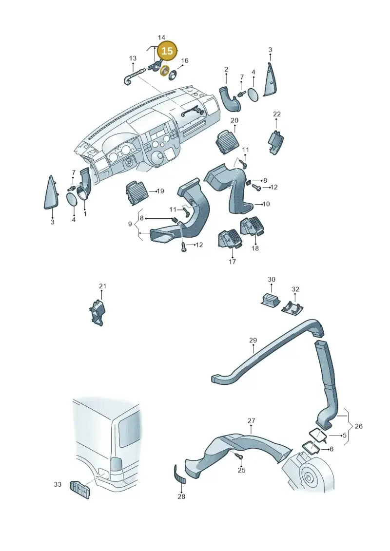 3B0820702 — Volkswagen California Camper (2009-2011) diagram 452819050, position 15