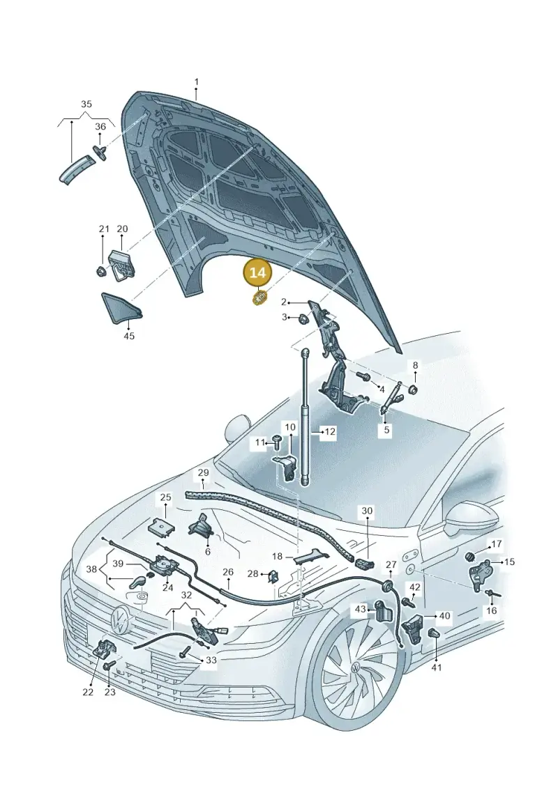 3B0823499E — Volkswagen Magotan 2.0 (2024-) diagram 828823000, position 14
