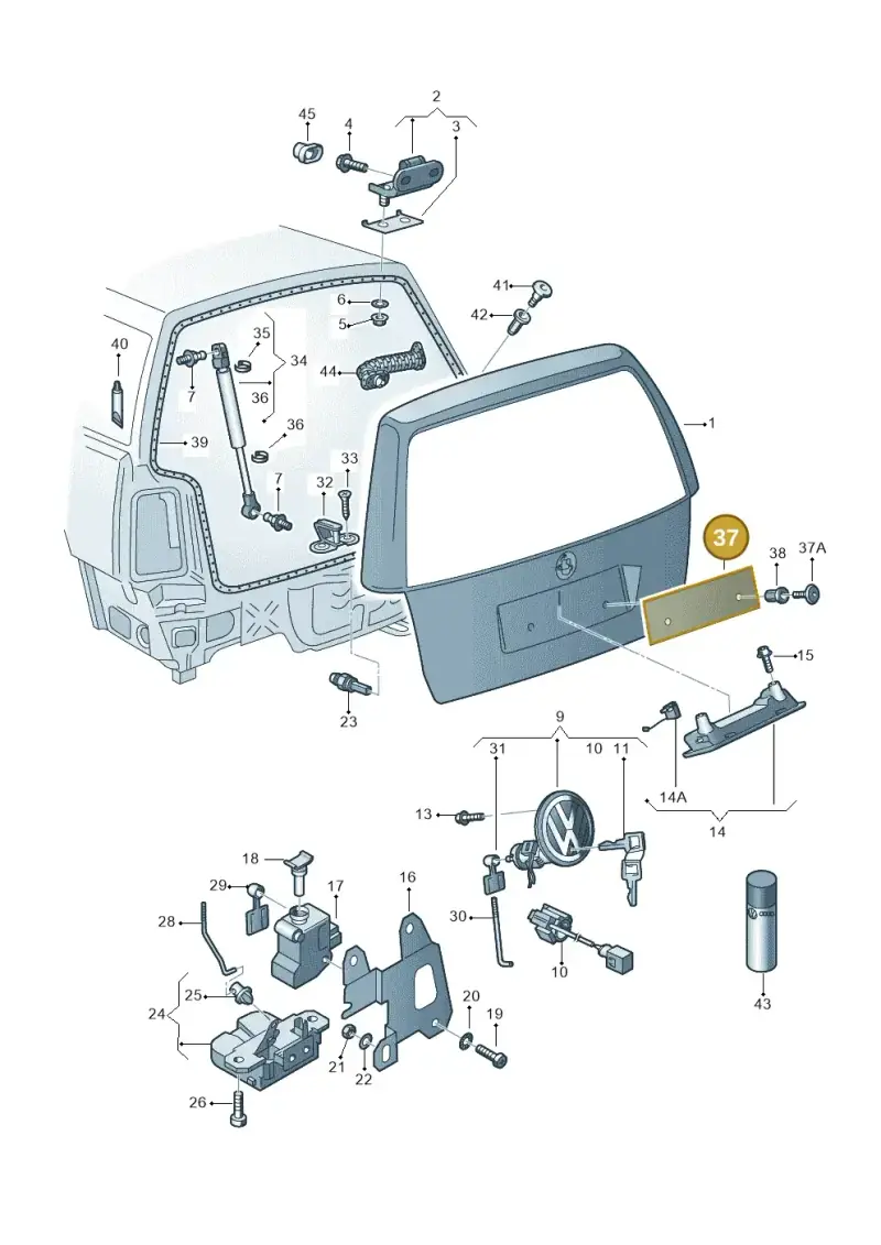 3B0827633C — Volkswagen GOLF/VAR./4MOT. A4     02 (2001-2002) diagram 203827300, position 37