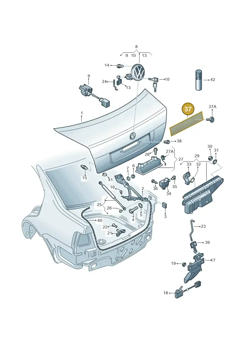 3B0827633C — Volkswagen Jetta Wagon            02 (2001-2002) diagram 208827100, position 37