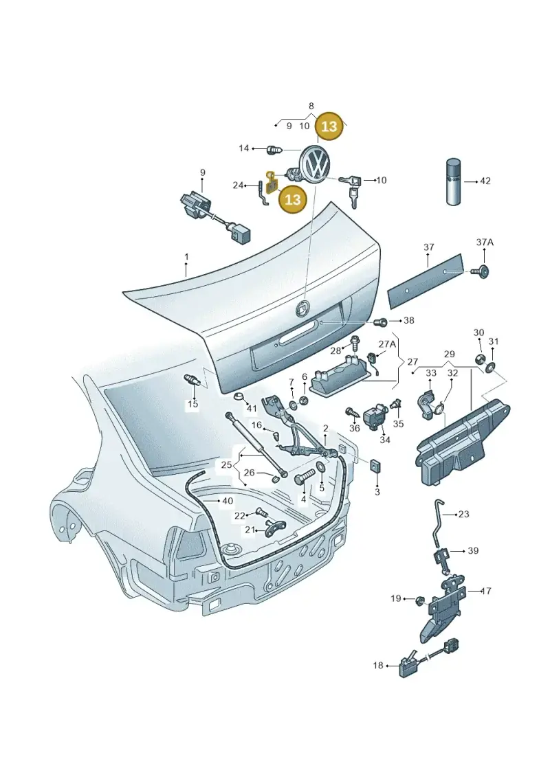 3B0827637 — Volkswagen Jetta/Wagon (2002-2006) diagram 208827100, position 13