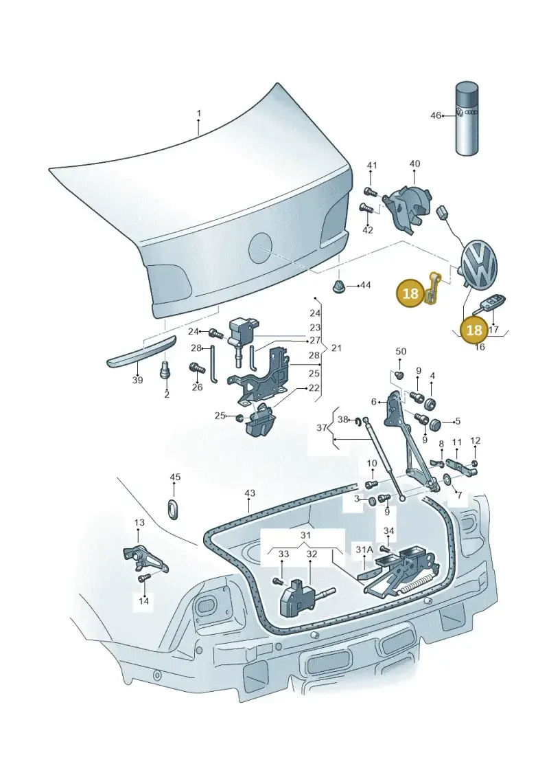 3B0827637 — Volkswagen Phaeton 4motion (2010-2016) diagram 258827100, position 18