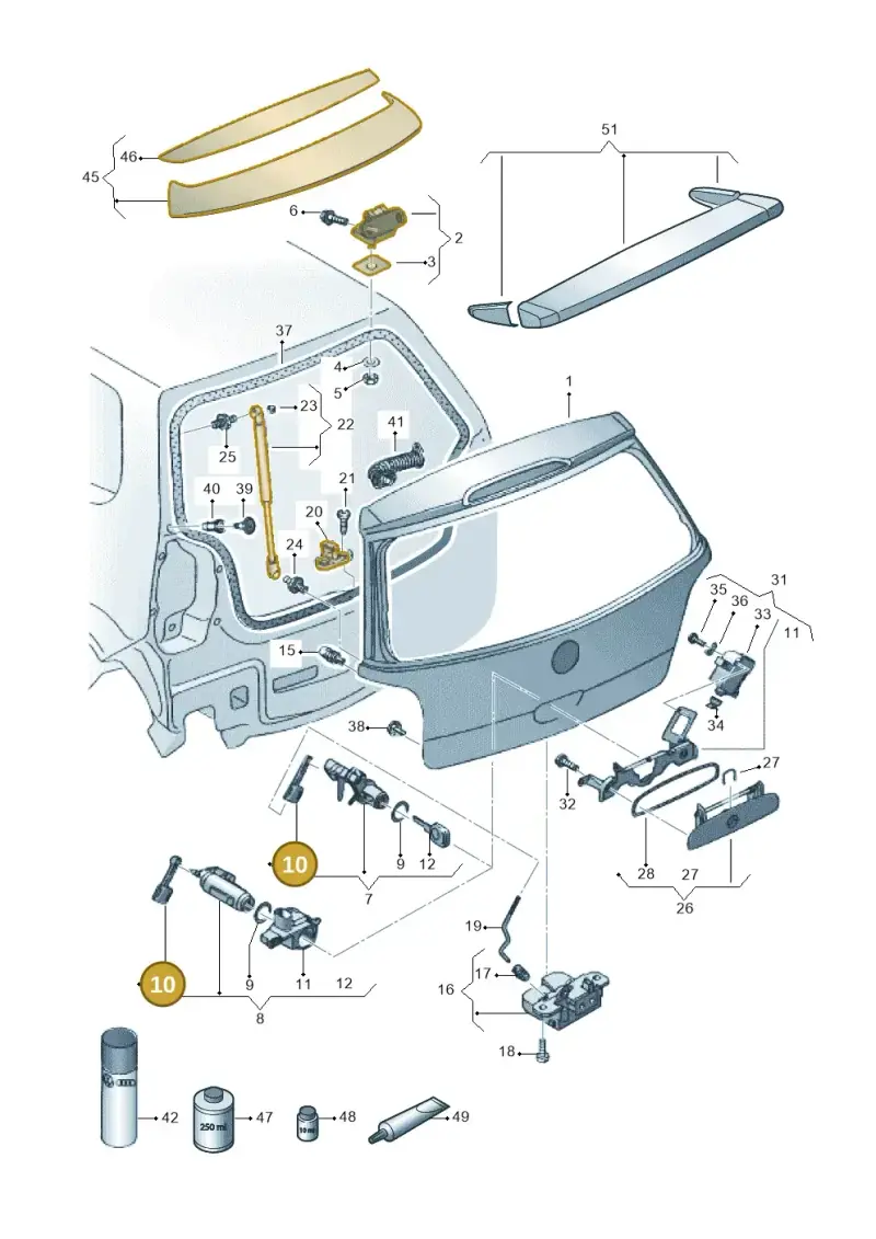 3B0827637 — Volkswagen Polo (2011-2014) diagram 253827200, position 10