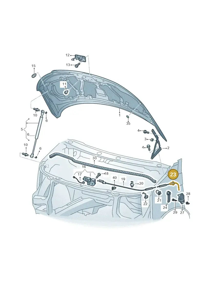 3B0837861A — Volkswagen Caravelle (2015-2019) diagram 861823000, position 23