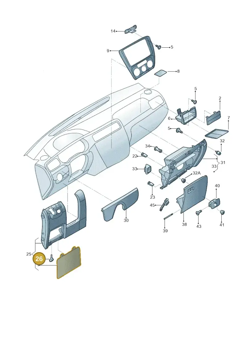 3B0858137 — Volkswagen Jetta 2.0 (2015-2015) diagram 692857200, position 26