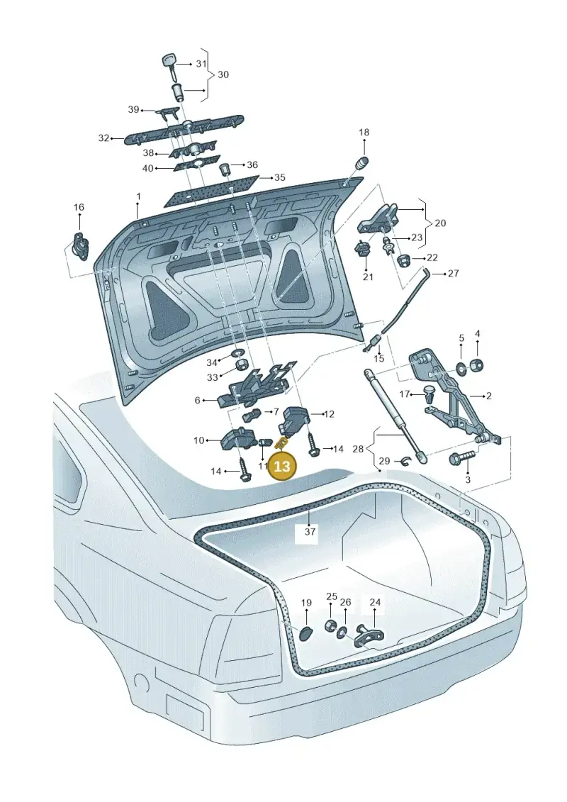 3B0862247A — Volkswagen Passat syncro/4Motion (1998-2000) diagram 195827100, position 13