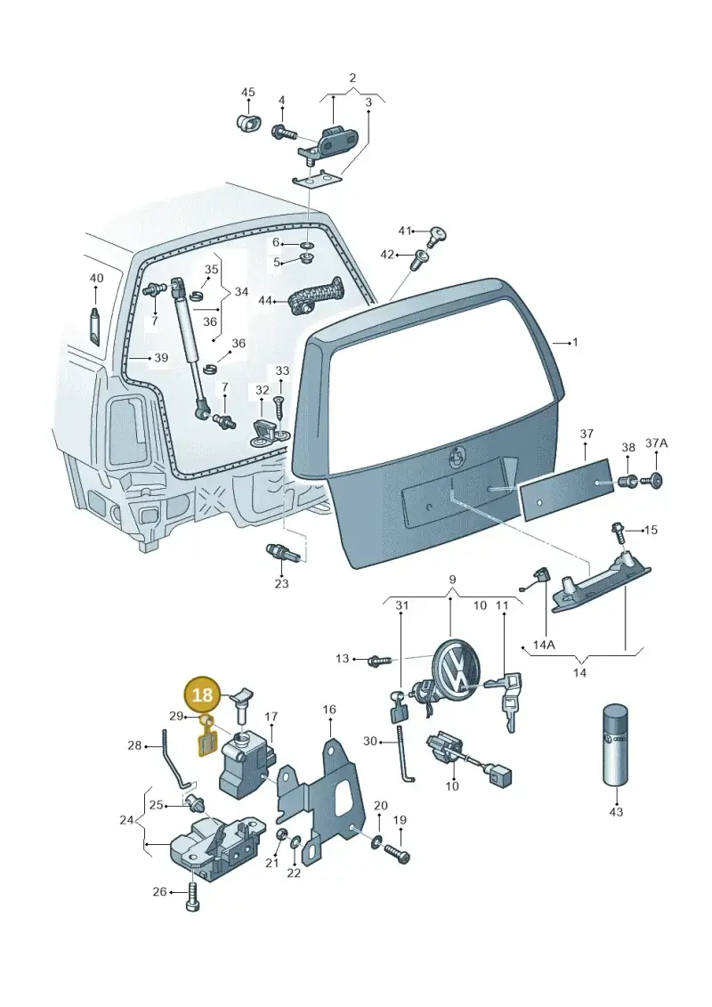 3B0862247A — Volkswagen Jetta/Wagon (2002-2006) diagram 203827300, position 18