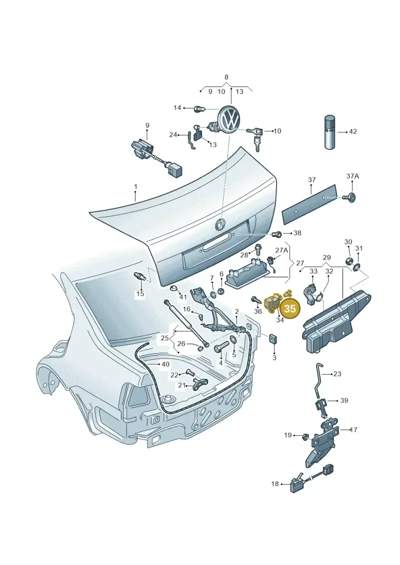 3B0862247A — Volkswagen Jetta/Wagon (2002-2006) diagram 208827100, position 35