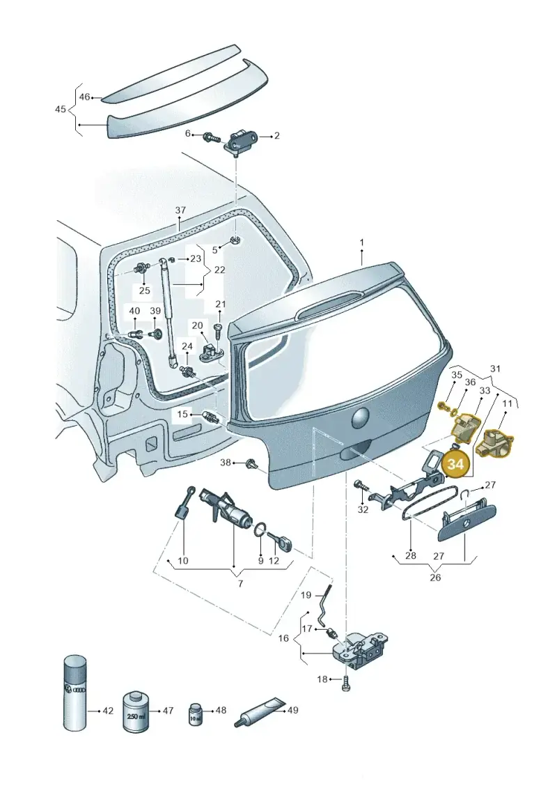 3B0862247A — Volkswagen Polo Vivo (2014-2017) diagram 784827200, position 34