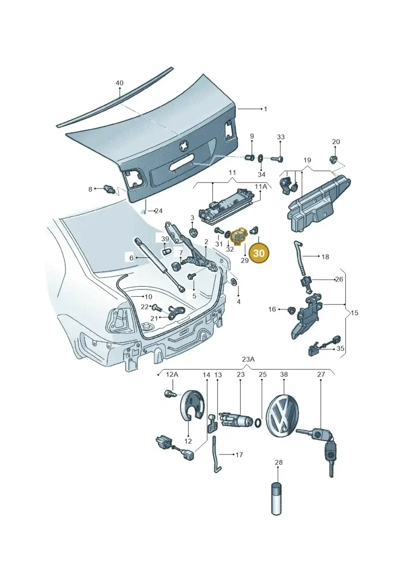 3B0862247A — Volkswagen Polo Vivo (2014-2017) diagram 784827300, position 30