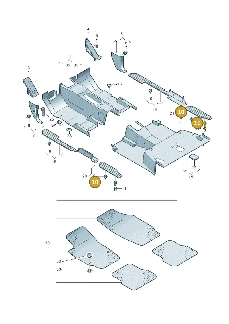 3B0867333 — Volkswagen Amarok twin cab (2022-) diagram 894863000, position 10
