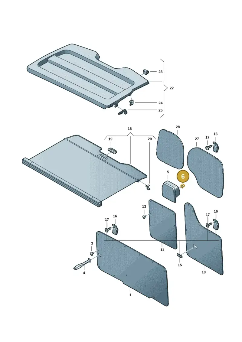 3B0867334 — Volkswagen Caddy Maxi Kombi (2020-2024) diagram 2ka867080, position 6