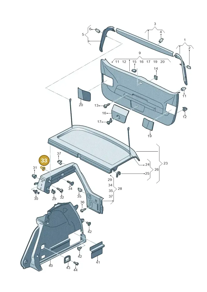 3B0867334 — Volkswagen Golf 2.0 (2016-2020) diagram 746867800, position 33