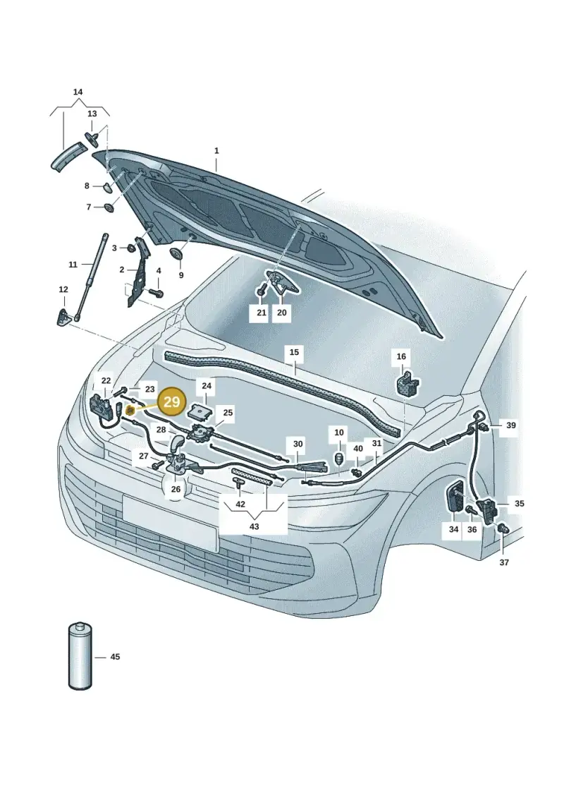 3B0919136A — Volkswagen Passat estate (2023-) diagram 3j0823000, position 29
