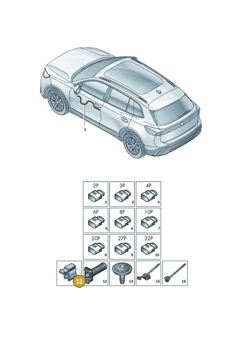 3B0919136A — Volkswagen Tiguan 2.0 (2023-) diagram 57x972300, position 11