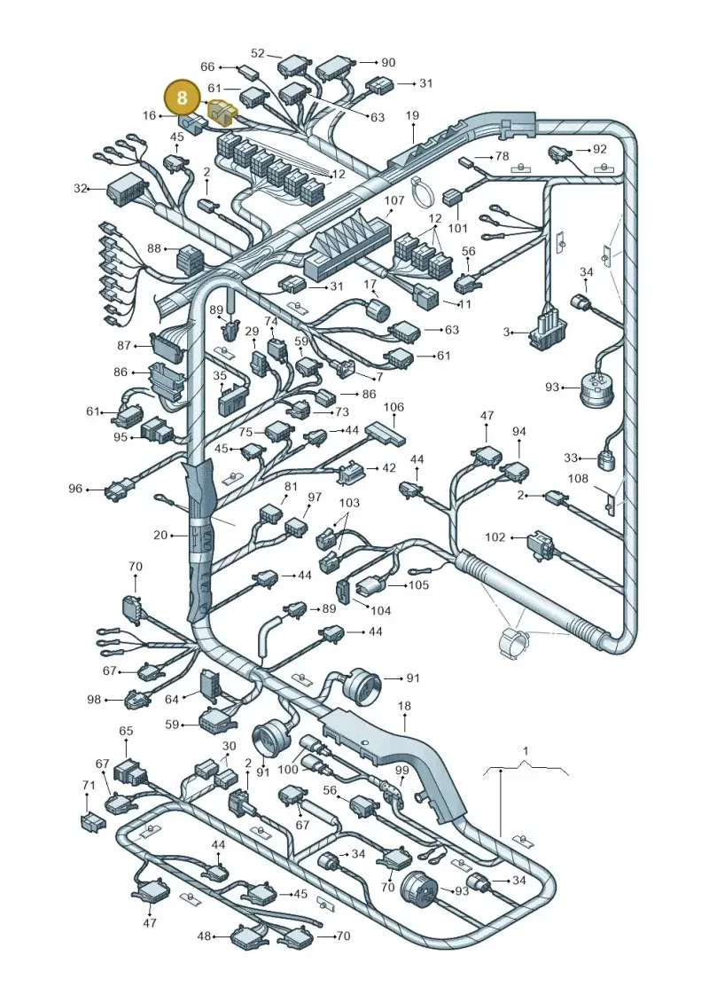 3B0919754 — Volkswagen Sharan (2008-2010) diagram 162971810, position 8