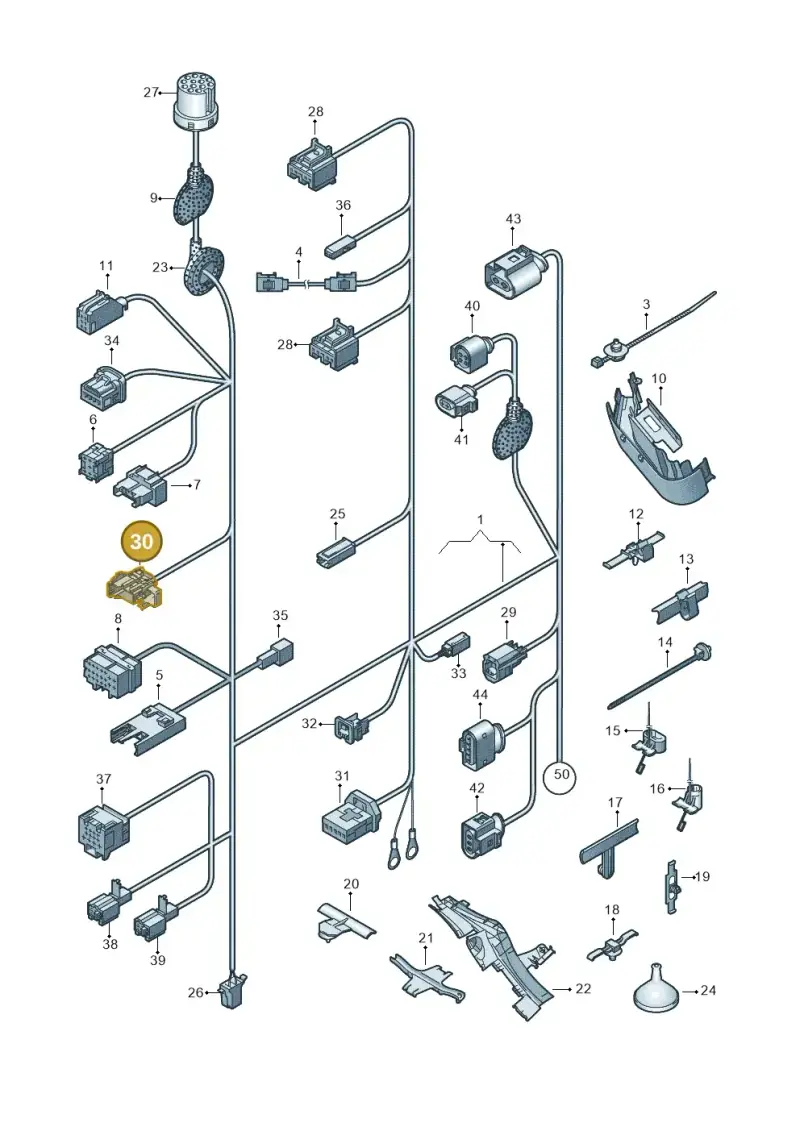 3B0919754 — Volkswagen Passat CC (2011-2016) diagram 460972010, position 30