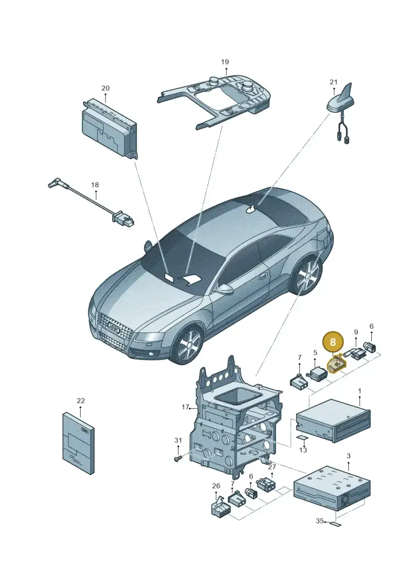 3B0919754 — Audi A6 2.7 TDI (2008-2011) diagram 620035000, position 8