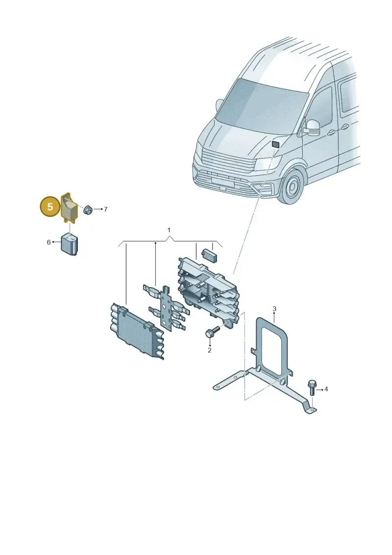 3B0951253 — Volkswagen E-Crafter 35 (2018-2024) diagram 599937020, position 5