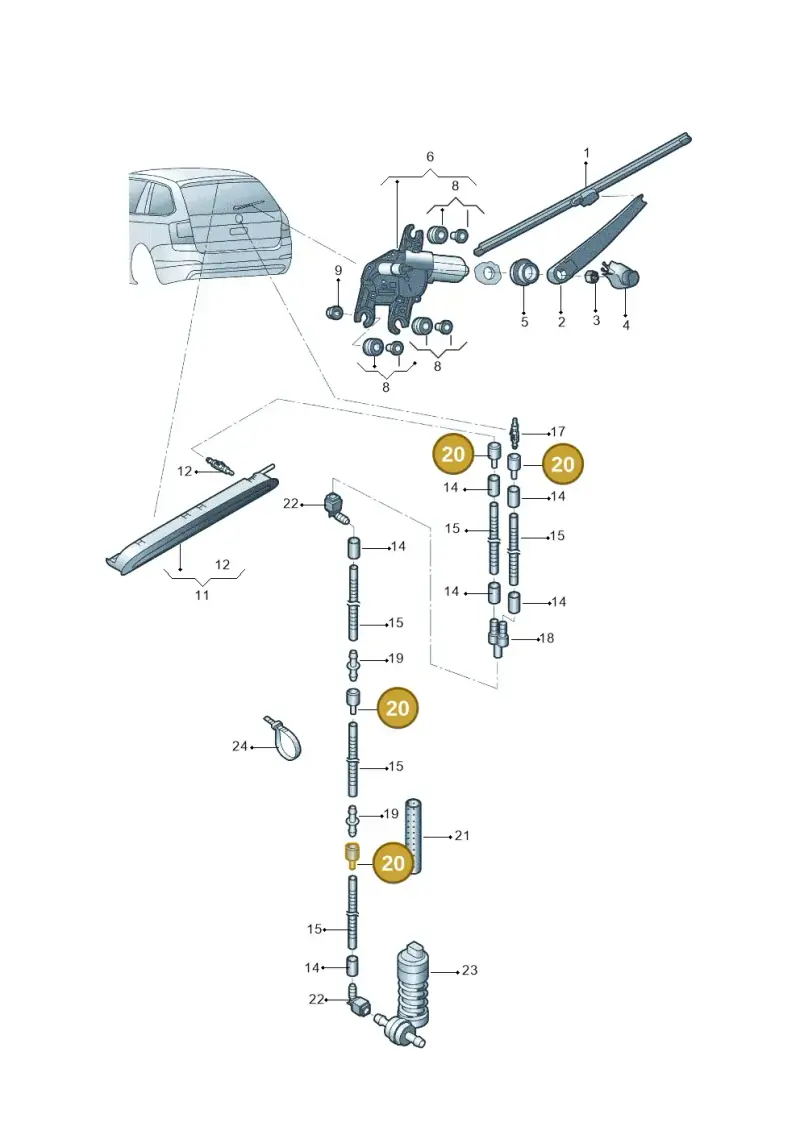 3B0955875A — Skoda Octavia (2014-2023) diagram 783955300, position 20