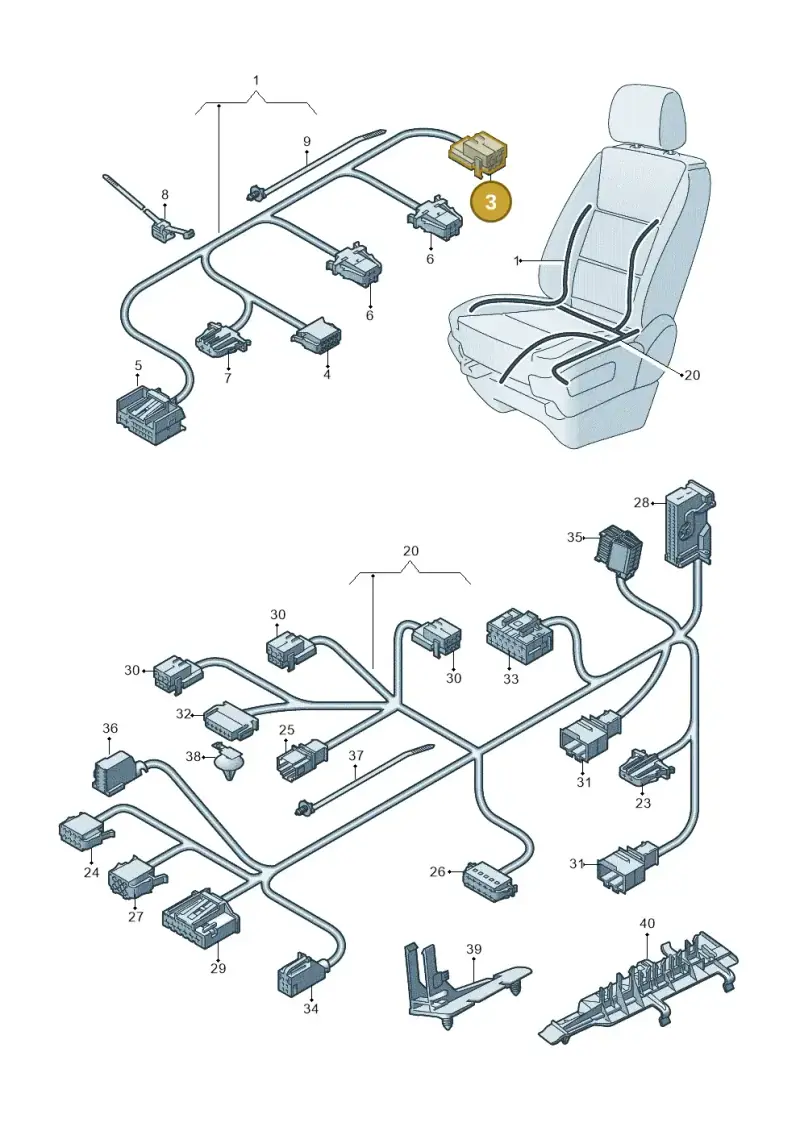 3B0959743 — Volkswagen Transport. multivan (2019-2024) diagram 861972270, position 3