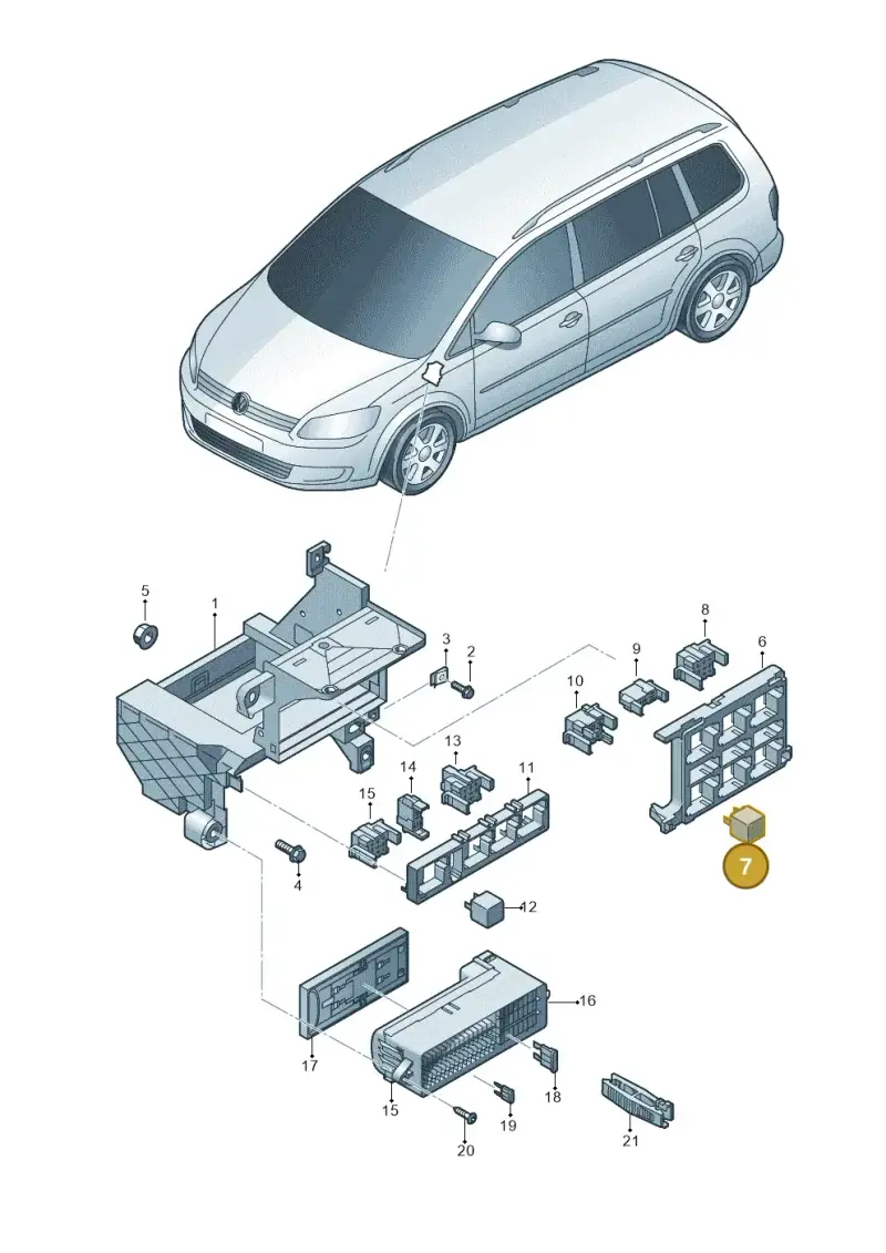 3B0963513 — Volkswagen Touran 2.0 (2010-2015) diagram 694937100, position 7