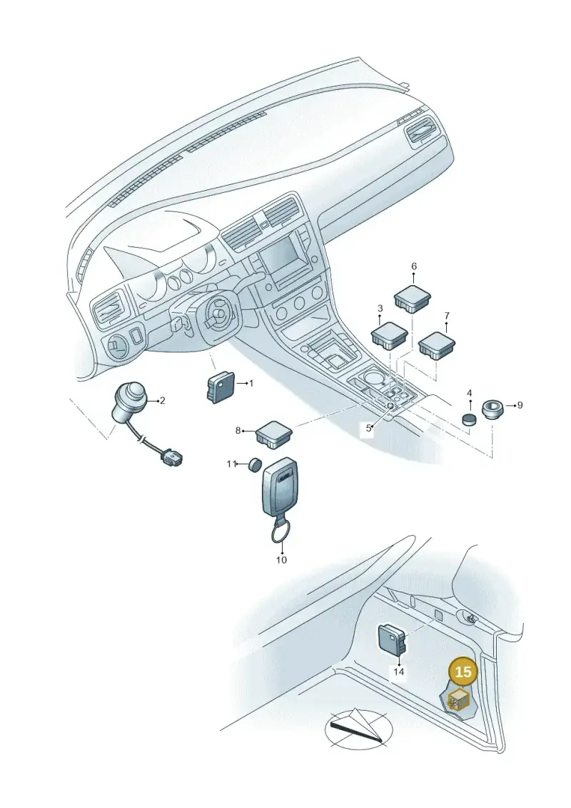 3B0963513 — Volkswagen Golf 2.0 (2016-2020) diagram 763941510, position 15