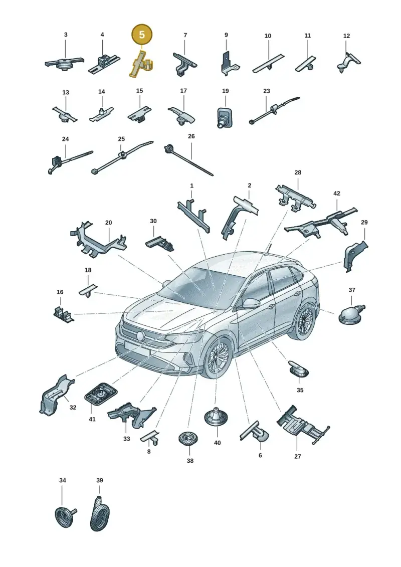 3B0971848E — Volkswagen Taigo (2021-2025) diagram 2f0971083, position 5