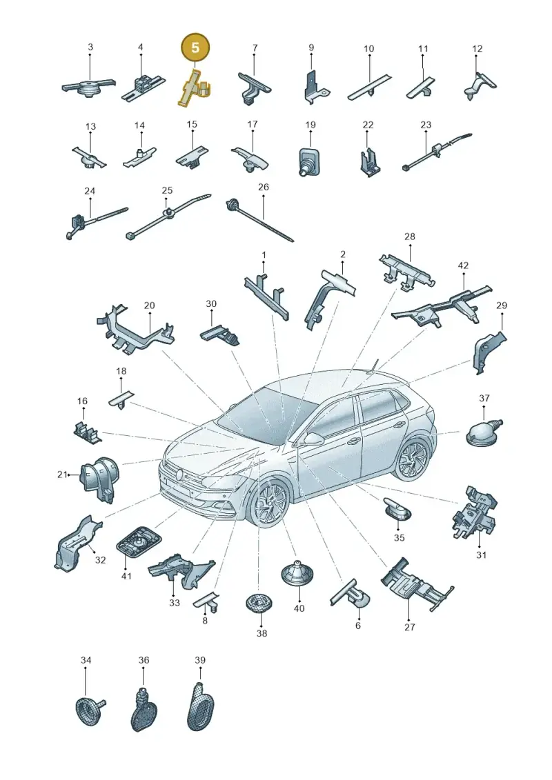 3B0971848E — Volkswagen Polo (2017-2025) diagram 837971830, position 5