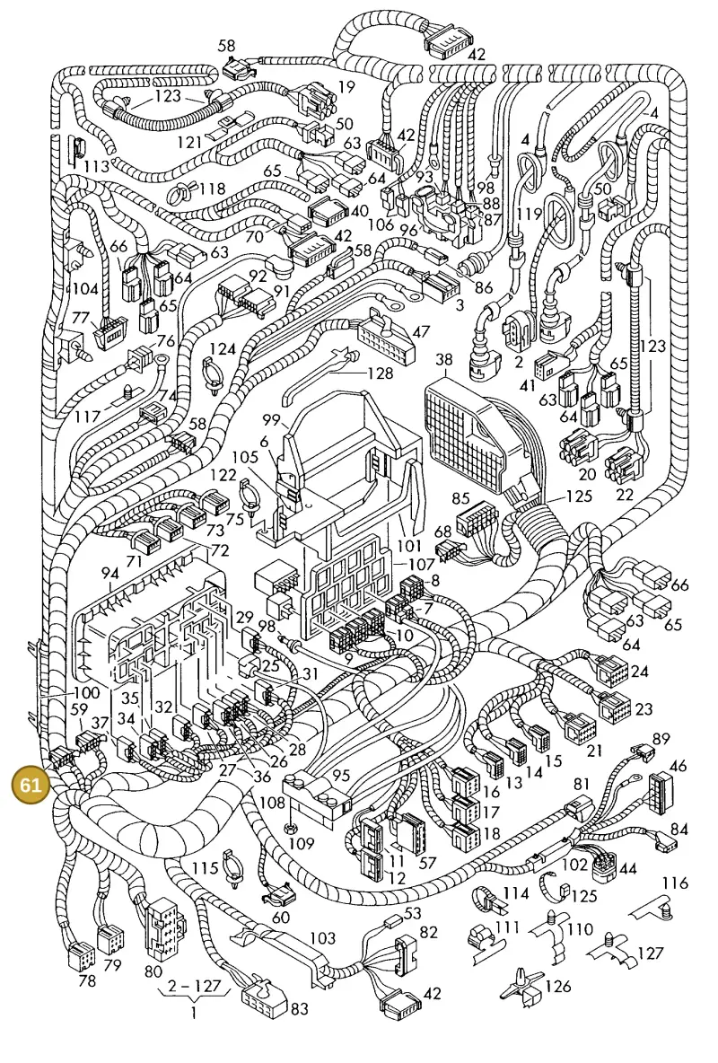 3B0972706 — Volkswagen Polo (2011-2014) diagram 225971850, position 61