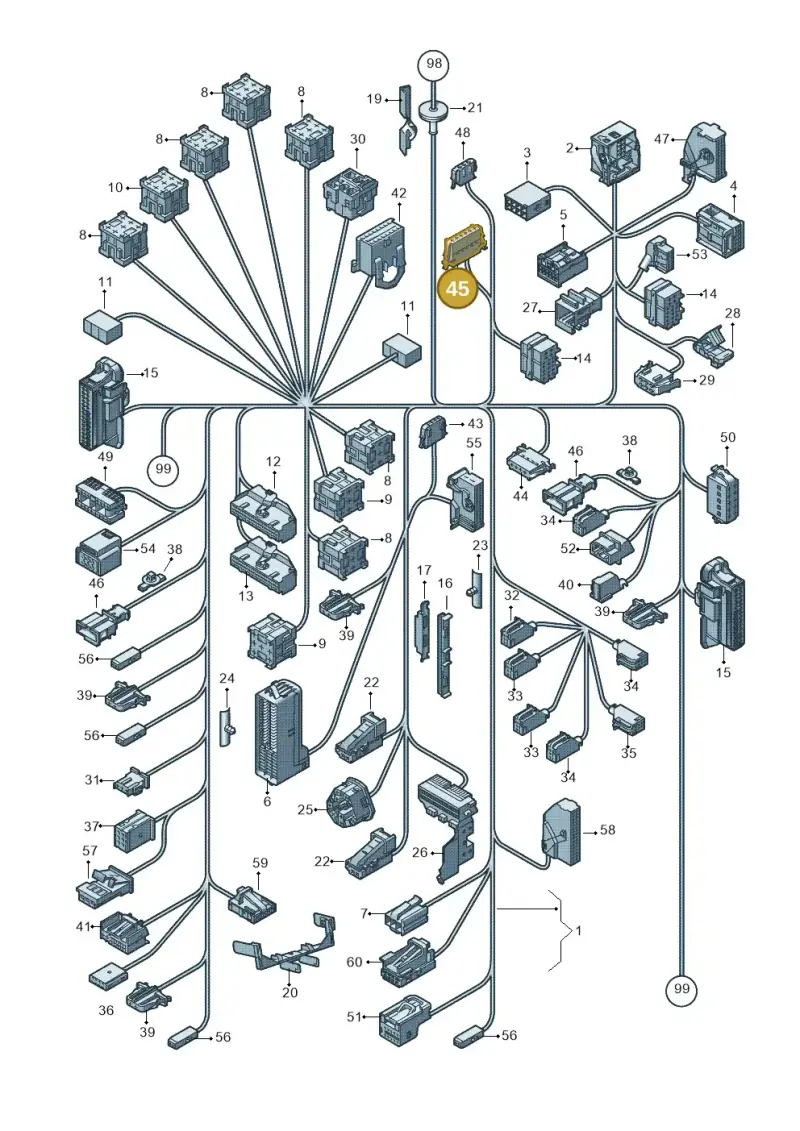 3B0972706 — Volkswagen Polo (2012-2014) diagram 672971830, position 45