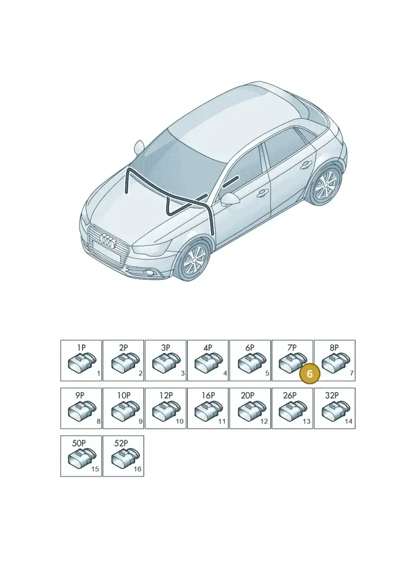 3B0972707 — Audi A1 Sportback (2010-2015) diagram 708971820, position 6