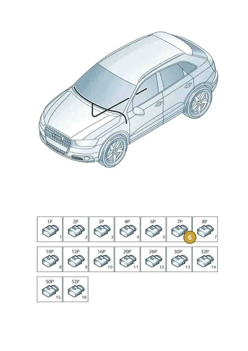 3B0972707 — Audi Q3 1.4 (2016-) diagram 728971820, position 6