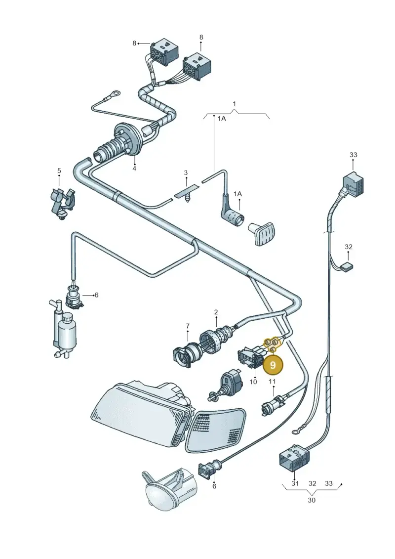 3B0972742C — Volkswagen PASSAT/4MOTION/W8 (2002-2005) diagram 157971400, position 9