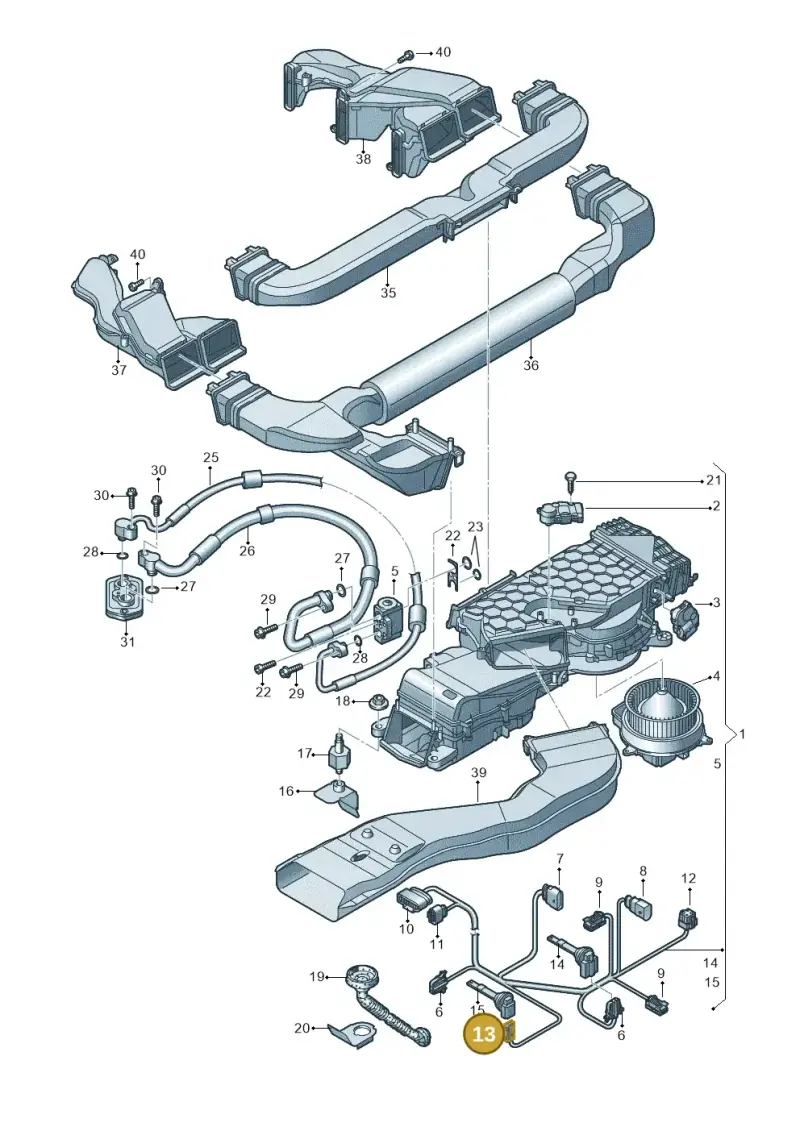3B0973115A — Audi Q5 qu. 2.0 TDI (2012-2017) diagram 647820400, position 13